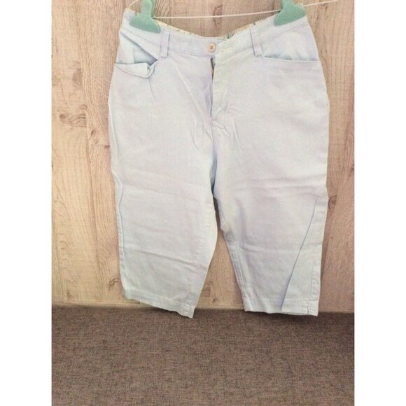 Lee Pants - Lee Womens Capri Pants Size 12P Light Blue Summer Beach Preppy Casual Petite